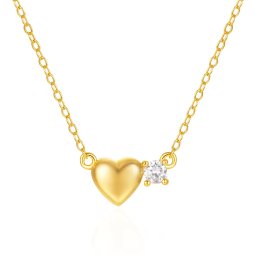 Olivie Strieborný náhrdelník SRDIEČKO GOLD 9059