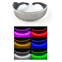 Svietiace LED párty okuliare s 22x LED + diaľkové ovládanie + tlačidlo
