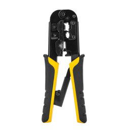 Deli Tools krimpovacie kliešte RJ45 / RJ14 / RJ12 / RJ9, žlté (EDL4971)
