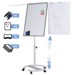 Jago Flipchart tabuľa s guľatou základňou - 60 x 90 cm