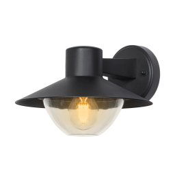 Candellux Čierne fasádne svietidlo Cosmos pre žiarovku E27 IP44 21-32249