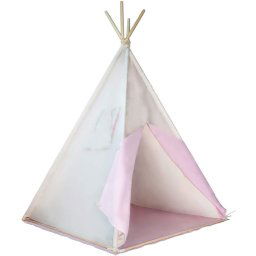 Detský stan teepee, ružovo/béžový, bez príslušenstva