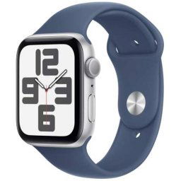 Apple Watch SE GPS 44mm Silver Aluminium Case with Denim Sport Band - SM MXEQ3QCA
