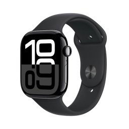Apple Watch Series 10 GPS 42mm Jet Black Aluminium Case with Black Sport Band - SM MWWE3QCA