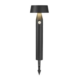 Nordlux Čierny záhradný solárny LED stĺpik Nama s pohybovým čidlom zapichovací 1W 50cm 2118268003