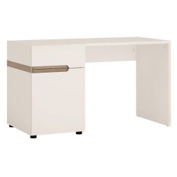 Písací stôl, 125x62 cm, biely, dub truflowy, LYNATE TYP 80