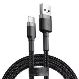 JP nylonový kábel USB na USB-C, 2 metre, čierny