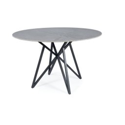 Jedálenský stôl, okrúhly 120cm, keramika, sivý, čierny, Signal, MURANO BLACK 120