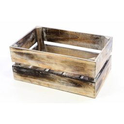 Drevená debnička VINTAGE DIVERO hnedá - 44 x 28 x 19 cm