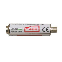 Anténny predzosilňovač Emme Esse 16dB F-F 81942AG tvare valčeka, s AGC