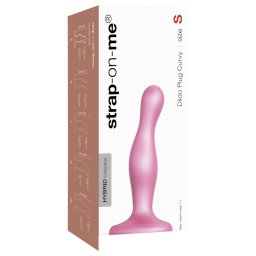 Strap-on-me Curvy S - zvlnen dildo s prsavkou (ruov)