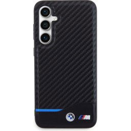 BMW M PU Carbon Blue Line Zadný Kryt pre Samsung Galaxy S23 FE Black BMHCS23FE22NBCK