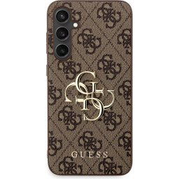 Guess PU 4G Metal Logo Zadný Kryt pre Samsung Galaxy S23 FE Brown GUHCS23FE4GMGBR