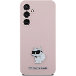 Karl Lagerfeld Liquid Silicone Metal Choupette Zadný Kryt pre Samsung Galaxy S23 FE Pink KLHCS23FESMHCNPP