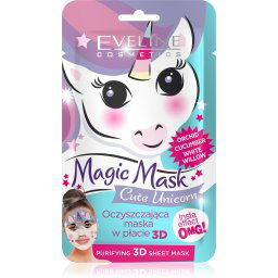 Eveline Cosmetics EVELINE Magic Mask čistiaca Cute Unicorn látková maska 1ks