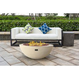 Betónové outdoor ohnisko kruhové na plynovú bombu propán - 106x40cm - FIRO krémové