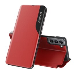 Hurtel Eco Leather View Case, Samsung Galaxy S22 Plus, červený