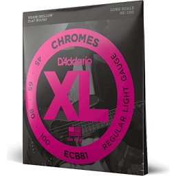 Struny na elektrickú basgitaru XL Chromes 45-100 flat D´Addario