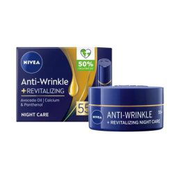 Nivea Anti-Wrinkle + Revitalizing 55+ Obnovujúci nočný krém proti vráskam 50 ml