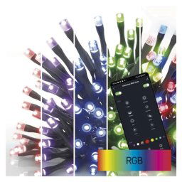 EMOS GoSmart LED vianočná reťaz 12m, vonkajšie aj vnútorné, RGB programy, časovač, WiFi D4ZR02