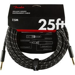 Nástrojový kábel série Deluxe, rovný/rovný 7,5m 25' čierny tweed Fender