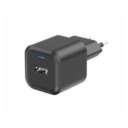 Swissten Sieťový adaptér GaN 1x USB-C 20W PD a 1x USB-A 18W QC, čierny