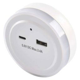 EMOS LED nočné svetlo s fotosenzorom a USB výstupmi P3323