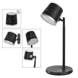 EMOS Čierna LED stolná nabíjacia magnetická lampa 4v1 6W Z7636B