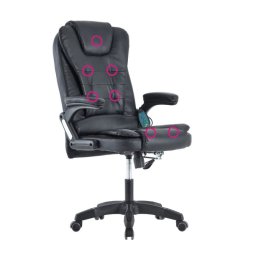 Kondela Kancelárske kreslo, funkcia masáže, čierna ekokoža, TYLER NEW