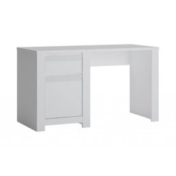 Písací stôl, 130x60cm, biela alpin supermat, BODEN NVIB01