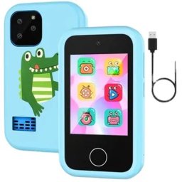 OEM Chytrý telefón pre deti s hrami, MP3, duálnym fotoaparátom a dotykovým displejom, modrý dinosaurus
