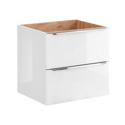 Skrinka pod umývadlo, 60cm, dub craft, biela, lesk, CAPRI WHITE 820