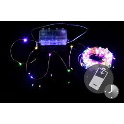 LED osvetlenie - medený drôt, 100 LED, farebné