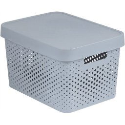 Úložný box INFINITY DOTS- šedý 17 l