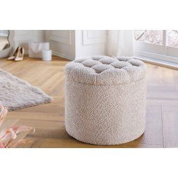 LuxD Dizajnová taburetka Rococo 50 cm šampanská