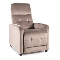 Polohovacie kreslo, relaxačné, béžová látka, Signal, OTUS VELVET