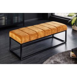 LuxD Dizajnová lavica Halle 110 cm horčicovo-žltý zamat