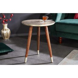 LuxD Dizajnový odkladací stolík Hadelinde 50 cm antik strieborný