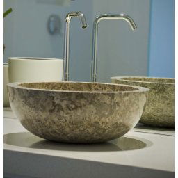 Umývadlo z prírodného kameňa Gemma 501 leštený mramor Ø 45 cm Grey