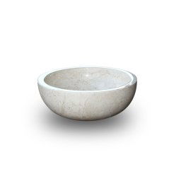 Umývadlo z prírodného kameňa Gemma 501 leštený mramor Ø 45 cm Cream