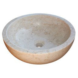 Kamenné umývadlo Gemma 501 leštený mramor Ø 50 cm Cream