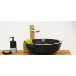 Kamenné umývadlo Gemma 501 leštený mramor Ø 50 cm Black