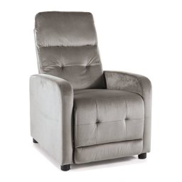 Polohovacie kreslo, relaxačné, sivá látka, Signal, OTUS VELVET