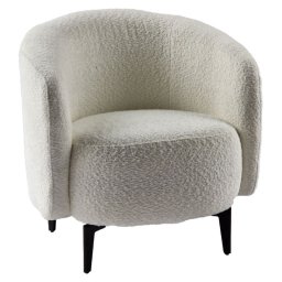 Kondela Dizajnové kreslo, celočalúnené, kov čierny, biela látka, PRESO