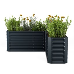 Blumfeldt High Grow vyvýšený záhon | L-tvar | odolný voči poveternostným vplyvom | nerezový | robustný | 742 L