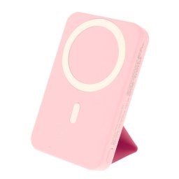 OEM UltraThin Magsafe bezdrôtová powerbanka so stojanom a digitálnym displejom, 10000mAh, 22,5W, Quick Charge 3.0, PD20W, ružová
