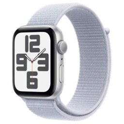 Apple Watch SE GPS 40mm Silver Aluminium Case with Blue Cloud Sport Loop MXEE3QCA