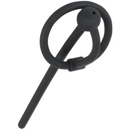 Penis Plug Piss Play with Glans Ring Black