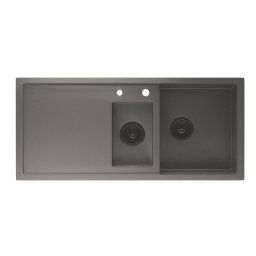 Klarstein TitanSteel kuchynský drez s odkvapkávačom, 100 x 45 cm, 2 umývadlá, nehrdzavejúca oceľ, odolný voči teplu