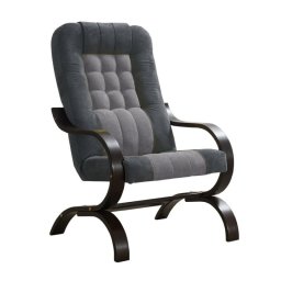 Kondela Kreslo, orech drevo, svetlosivá a tmavosivá látka, GURU